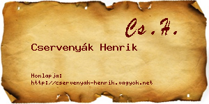 Cservenyák Henrik névjegykártya