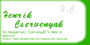 henrik cservenyak business card